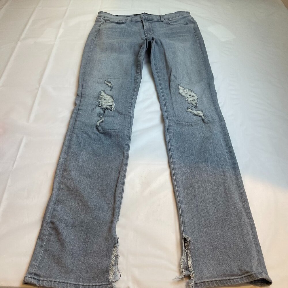 J Brand Women's Gray Distressed Rail Raw Hem Size 29